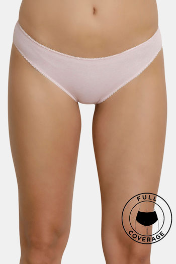 Buy Zivame Medium Rise Full Coverage Bikini Panty - Blushing Bride